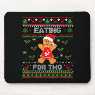 Eating For Two Pregnancy Announcement Ugly Sweater Mouse Mat