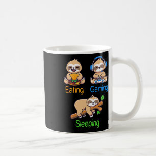 Eating Gaming Sleeping Gamer Sloth Men Kids Coffee Mug