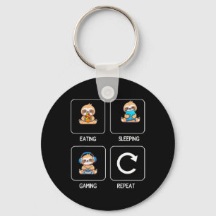 Eating Gaming Sleeping Playing Video Game Gamer Sl Key Ring
