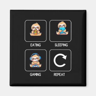 Eating Gaming Sleeping Playing Video Game Gamer Sl Magnet