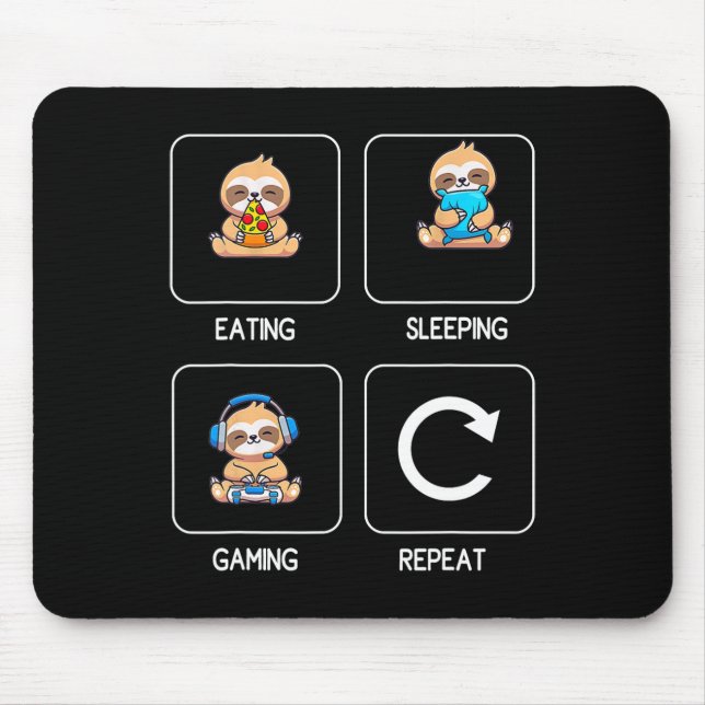 Eating Gaming Sleeping Playing Video Game Gamer Sl Mouse Mat (Front)