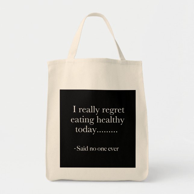 Eating Healthy Grocery Tote Bag (Front)