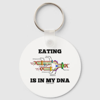 Eating Is In My DNA (DNA Replication Humour) Key Ring