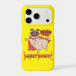 Eating is my superpower red cloak pug comic style