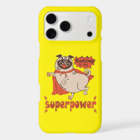 Eating is my superpower red cloak pug comic style