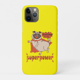 Eating is my superpower red cloak pug comic style iPhone 11 pro case
