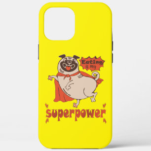 Eating is my superpower red cloak pug comic style iPhone 12 pro max case