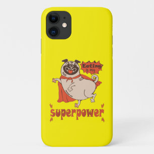 Eating is my superpower red cloak pug comic style iPhone 11 case
