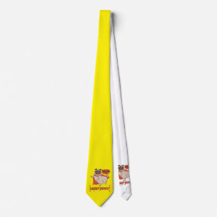 Eating is my superpower red cloak pug comic style tie