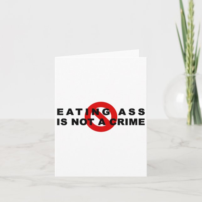 Eating Is Not A Crime Funny Quote Motivational Sar Card (Front)