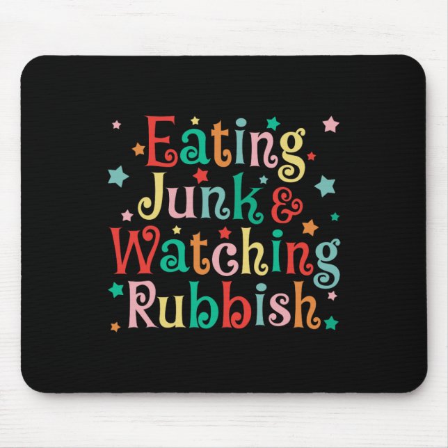 Eating Junk Xmas Food And Watching Rubbish Christm Mouse Mat (Front)