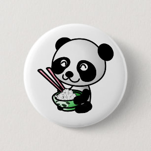 Eating Panda 6 Cm Round Badge