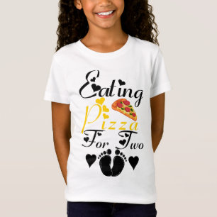 Eating Pizza For Two Funny Pregnancy Announcement T-Shirt