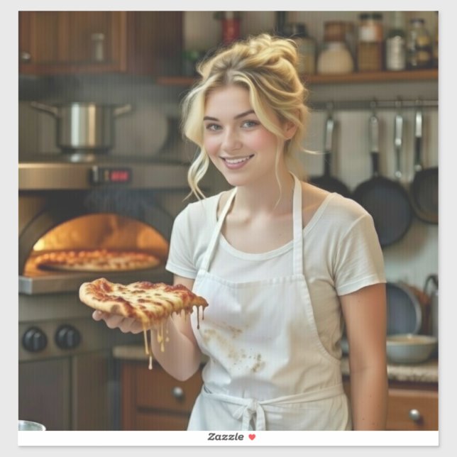 Eating Pizza Photo Personalize Customize (Sheet)