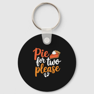 Eating Pumpkin Pie For Two Thanksgiving Pregnancy Key Ring