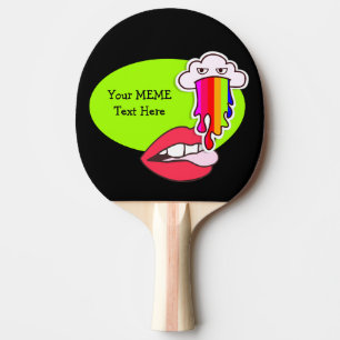 Eating Rainbow Rain CREATE A MEME Ping Pong Paddle