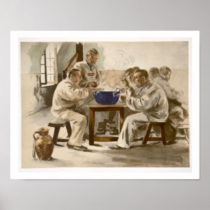 Eating Soup at the Barracks, from 'L'Estampe Moder Poster