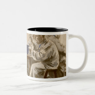 Eating Soup at the Barracks, from 'L'Estampe Moder Two-Tone Coffee Mug