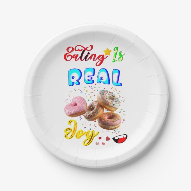 Eating Tableware Is Real Joy Paper Plate (Front)