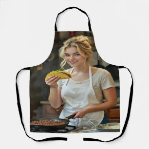 Eating Tacos Photo Personalize Customize Apron