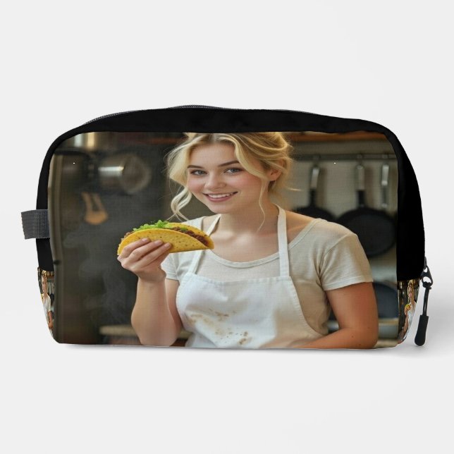 Eating Tacos Photo Personalize Customize Dopp Kit (Front)