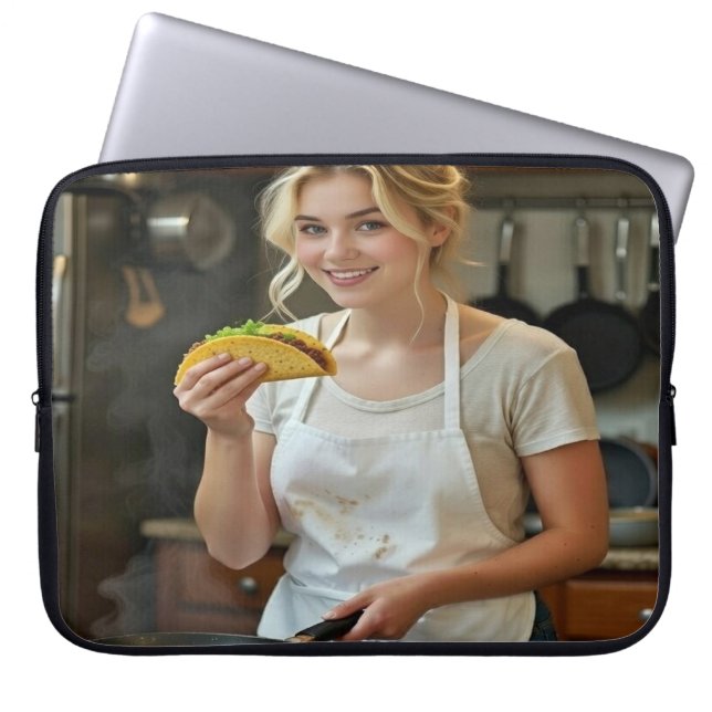 Eating Tacos Photo Personalize Customize Laptop Sleeve (Front)