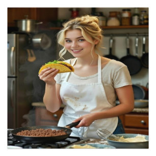 Eating Tacos Photo Personalize Customize Print