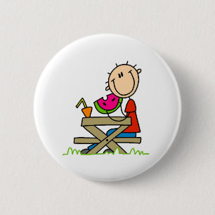 Eating Watermelon 6 Cm Round Badge