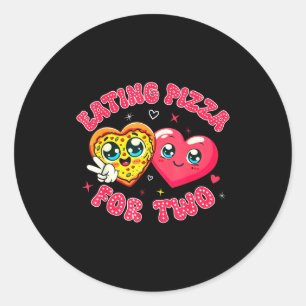 Eating Zza For Two Pregnancy Valentines Day New Mo Classic Round Sticker