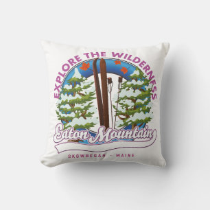 Eaton Mountain Skowhegan, Maine logo Cushion