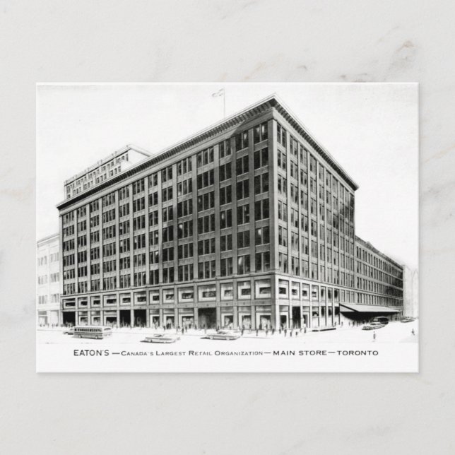 Eaton's Queen St Toronto illustration Postcard (Front)