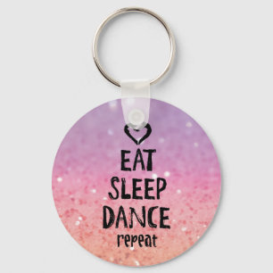 EatSleepDanceglitter.jpg Key Ring