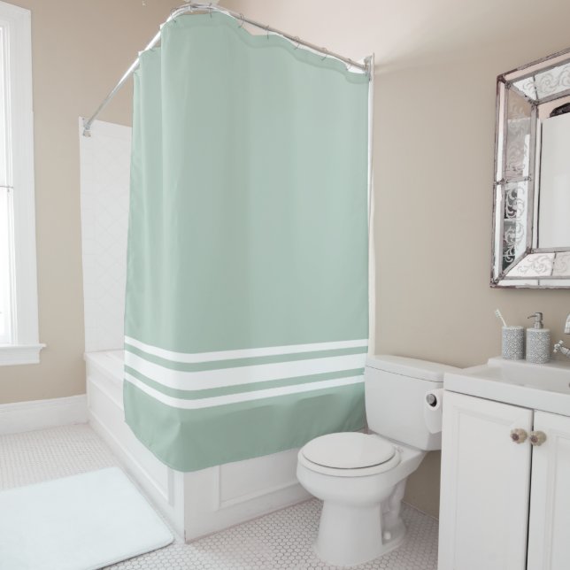 Eau de Nil Bath Decor Shower Curtain (In Situ)