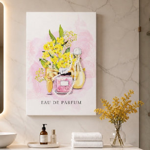 Eau De Parfum and Flowers Canvas Print