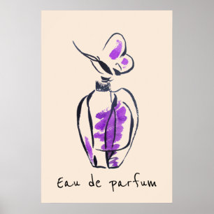 Eau de parfum French perfume fashion illustration Poster