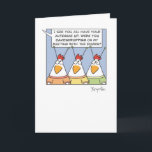 EAVESDROPPING CHICKENS CARD<br><div class="desc">Three alien chickens are chagrinned to be discovered with their antennae up.</div>