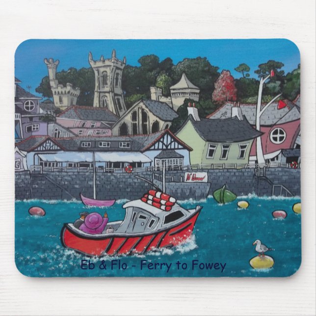 Eb & Flo - Ferry to Fowey Mouse Mat (Front)