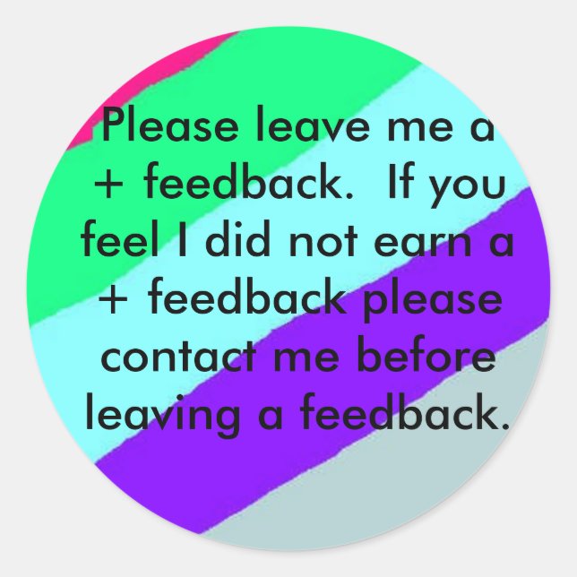 Ebay Feedback Stickers. Please Leave feedback Classic Round Sticker (Front)