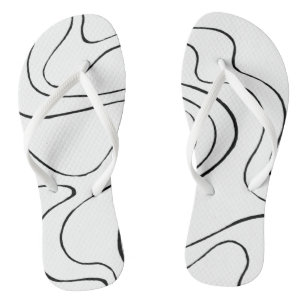 Ebb and Flow 2 - Black and White Flip Flops