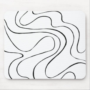 Ebb and Flow 2 - Black and White Mouse Mat