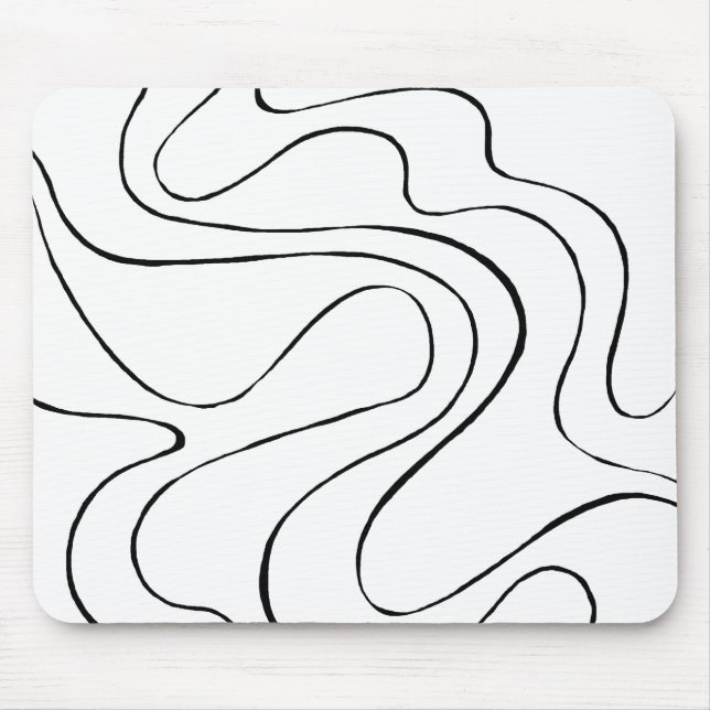 Ebb and Flow 2 - Black and White Mouse Mat (Front)