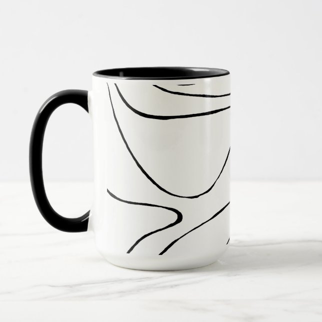 Ebb and Flow 2 - Black and White Mug (Left)