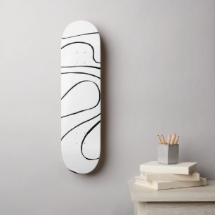 Ebb and Flow 2 - Black and White Skateboard
