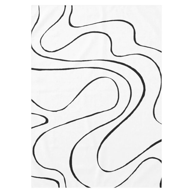 Ebb and Flow 2 - Black and White Tablecloth (Front)