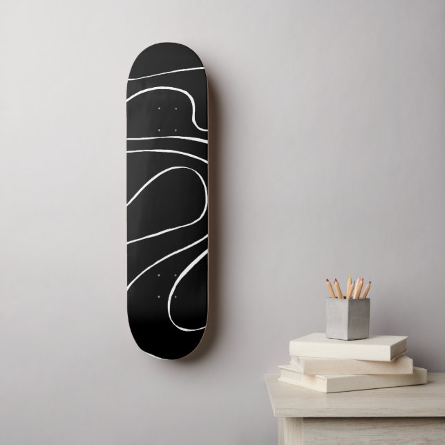 Ebb and Flow 2 - Black on White Skateboard (Wall Art)