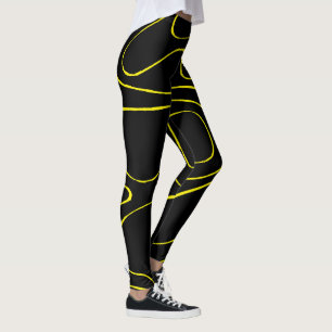 Ebb and Flow 2 in Black and Yellow Leggings