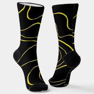 Ebb and Flow 2 in Black and Yellow Socks