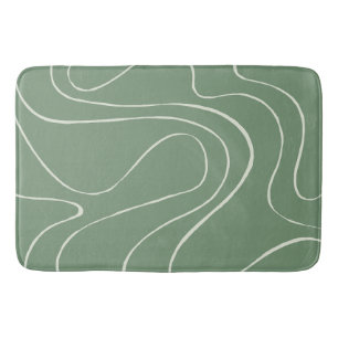 Ebb and Flow 2 in Green Bath Mat