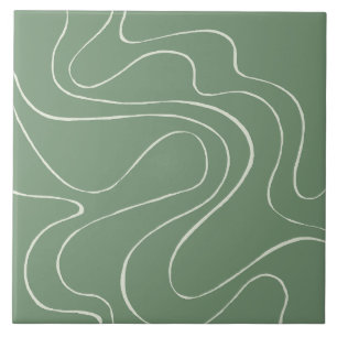 Ebb and Flow 2 in Green Tile