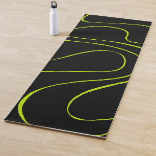 Ebb and Flow 2 in Lime Green and Black Yoga Mat